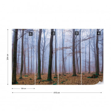 Misty Forest Photo Wallpaper Wall Mural - Img 4