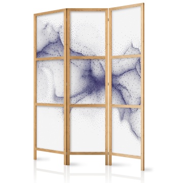Paravan japonez - Cosmic dots - a subtle abstraction of dark blue dots on a white background - Img 1