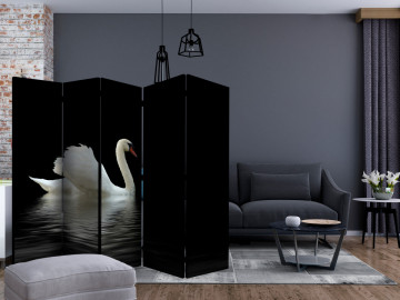 Paravan - swan (black and white) II [Room Dividers] - Img 2