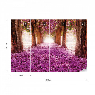 Pink Trees Path Photo Wallpaper Wall Mural - Img 8