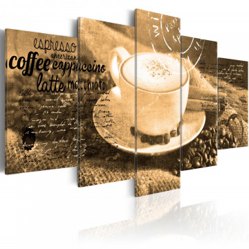 Tablou - Coffe, Espresso, Cappuccino, Latte machiato ... - sepia - Img 1
