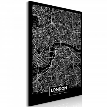 Tablou - Dark Map of London (1 Part) Vertical - Img 1