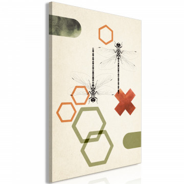 Tablou - Dragonflies and Geometry (1 Part) Vertical - Img 1