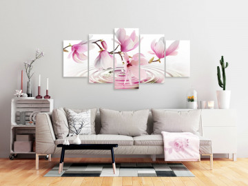 Tablou - Magnolias over Water (5 Parts) Wide Pink - Img 2