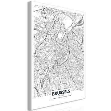 Tablou - Map of Brussels (1 Part) Vertical - Img 1