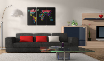 Tablou - Names of countries - triptych - Img 4
