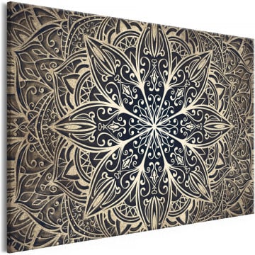 Tablou - Oriental Flowers (1 Part) Narrow Brown - Img 1