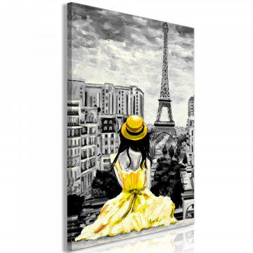 Tablou - Paris Colour (1 Part) Vertical Yellow - Img 1