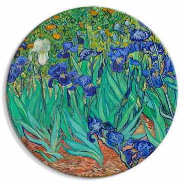 Tablou rotund - Irises by Vincent Van Gogh - Blue Flowers in the Meadow - Img 1