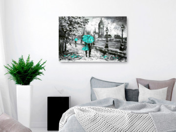 Tablou - Walk in London (1 Part) Wide Turquoise - Img 2