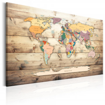 Tablou - World Map: Colourful Continents - Img 1