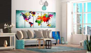 Tablou - World Map: Green Vignette - Img 2