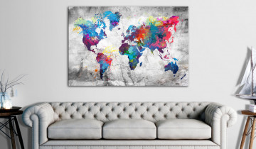 Tablou - World Map: Grey Style - Img 2