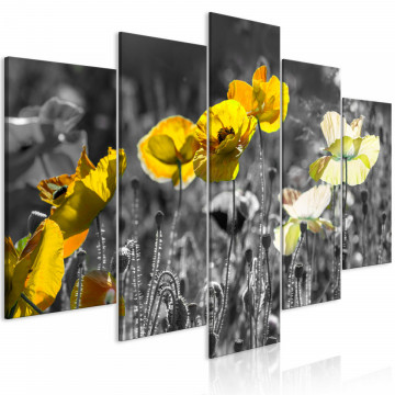 Tablou - Yellow Poppies (5 Parts) Wide - Img 1