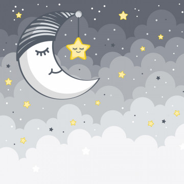 Fototapet copii - Luna somnoroasa 8