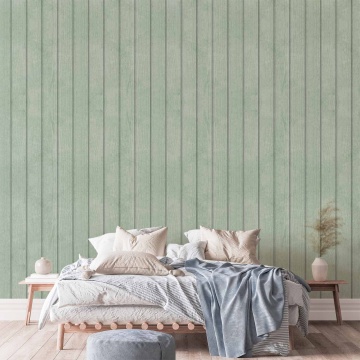 Tapet - Delicate Wood - Vertical stripes in a pastel green shade. - Img 3