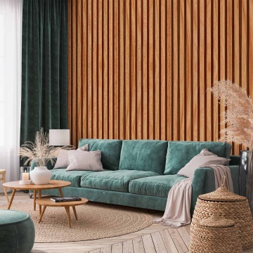 Tapet - Honey Oak Slats - Img 1