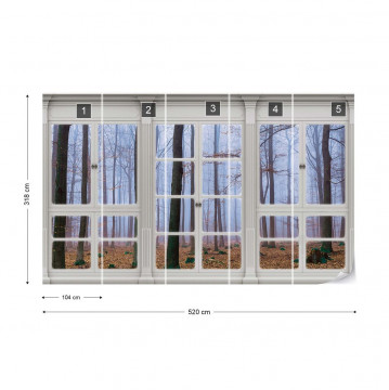 3D Door View Misty Forest Photo Wallpaper Wall Mural - Img 4