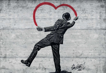 Banksy Graffiti Concrete Texture Photo Wallpaper Wall Mural - Img 3