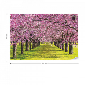 Flowering Trees Photo Wallpaper Wall Mural - Img 1