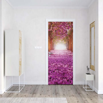 Flowers Trees Path Pink Photo Wallpaper Wall Mural - Img 21