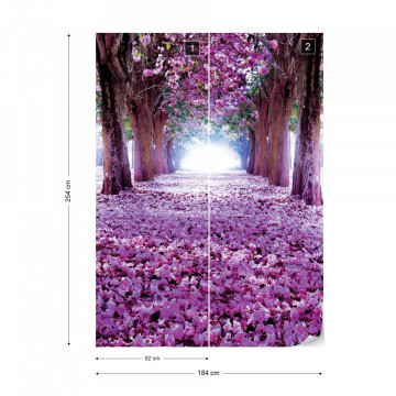 Flowers Trees Path Purple Photo Wallpaper Wall Mural - Img 7