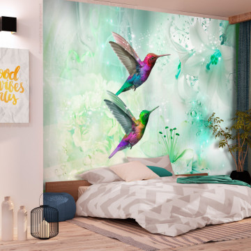 Fototapet - Colourful Hummingbirds (Green) - Img 1