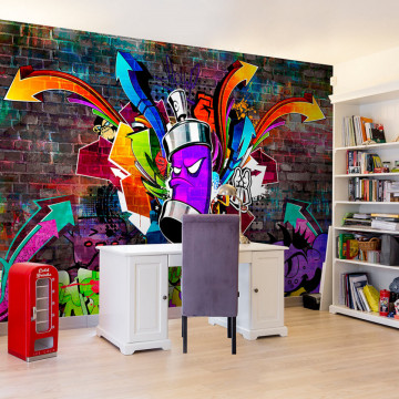 Fototapet - Graffiti: Colourful attack - Img 1