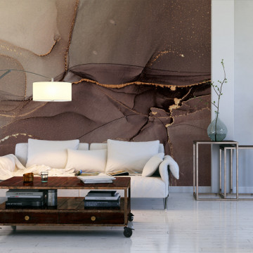 Fototapet Marble In Shades Of Brown And Beige - Img 6
