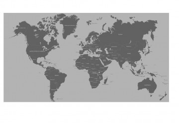 Fototapet Modern World Map Monochrome 2