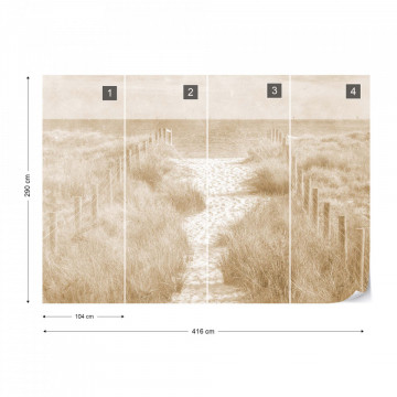 Fototapet - Potecă spre Mare – Efect Vintage Sepia - Img 17
