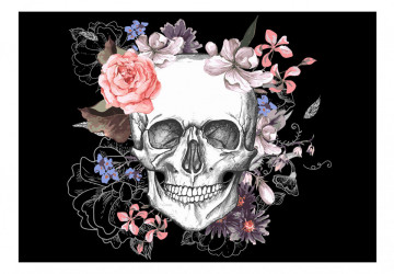 Fototapet - Skull and Flowers - Img 2