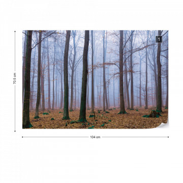 Misty Forest Photo Wallpaper Wall Mural - Img 1