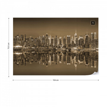 New York – Reflexie în Apă, Sepia - Img 1