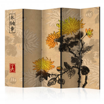 Paravan - Chrysanthemums II [Room Dividers] - Img 1