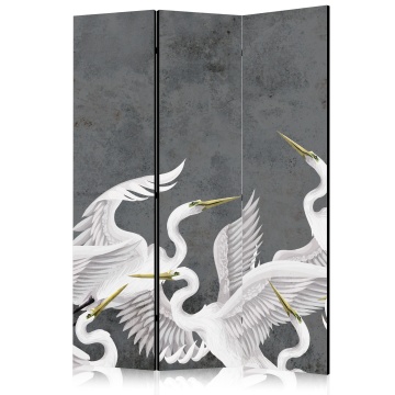 Paravan - Flutter of wings - white herons on dark grey background with texture - Img 1