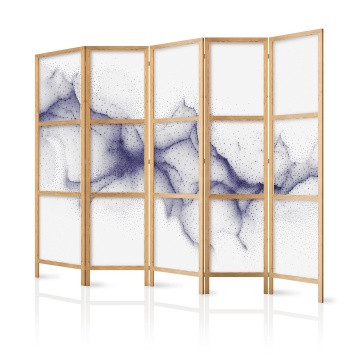 Paravan japonez - Cosmic dots - subtle abstraction of navy blue dots on white background - Img 1
