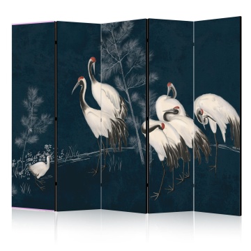 Paravan - Night gathering - cranes drawn in dry pastel, on a dark background - Img 1