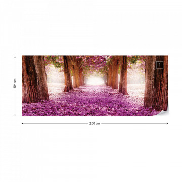 Pink Trees Path Photo Wallpaper Wall Mural - Img 13