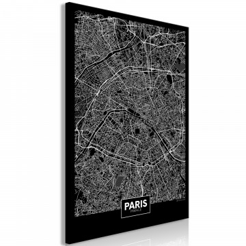 Tablou - Dark Map of Paris (1 Part) Vertical - Img 1