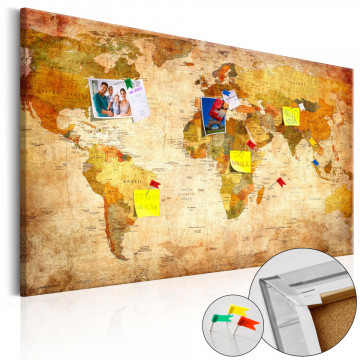 Tablou din plută - World Map: Time Travel [Cork Map] - Img 1