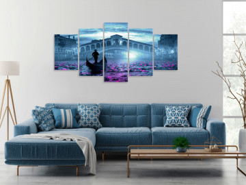 Tablou - Magic Venice (5 Parts) Wide Blue - Img 2