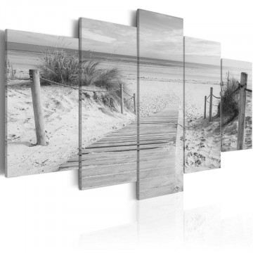 Tablou - Morning on the beach - black and white - Img 1