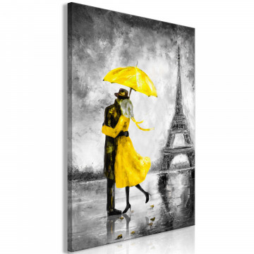 Tablou - Paris Fog (1 Part) Vertical Yellow - Img 1