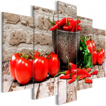 Tablou - Red Vegetables (5 Parts) Brick Wide - Img 1