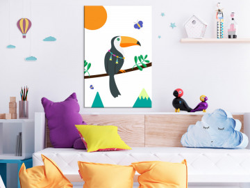 Tablou - Toucan And Butterflies (1 Part) Vertical - Img 2