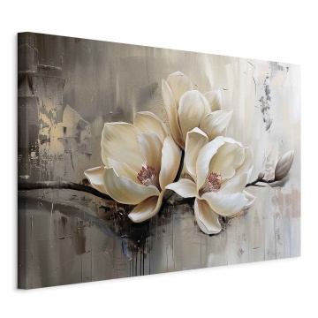 Tablou - White flower buds in painterly impression - Img 1