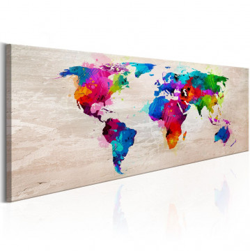 Tablou - World Map: Finesse of Colours - Img 1