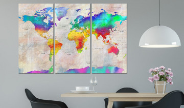 Tablou - World Map: Rainbow Gradient - Img 4