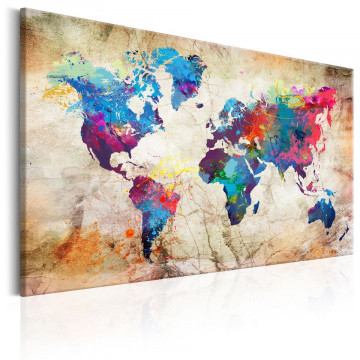 Tablou - World Map: Urban Style - Img 1